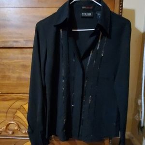 New York & Company button collared blouse